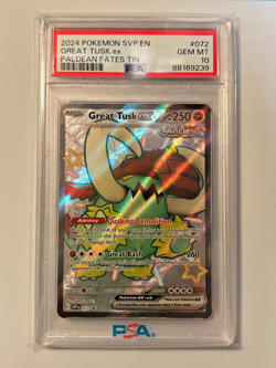 Great Tusk EX # 072 PSA 10 Black Star Promo Paldean Fates Pokemon 2024 - Image 1