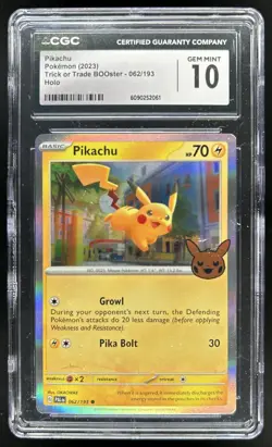 2023 Pokemon Trick or Trade Pikachu #062/193 CGC 10 - Image 1