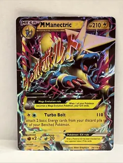 Pokemon TCG M Mega Manectric EX 24/119 XY Phantom Forces Holo - Image 1