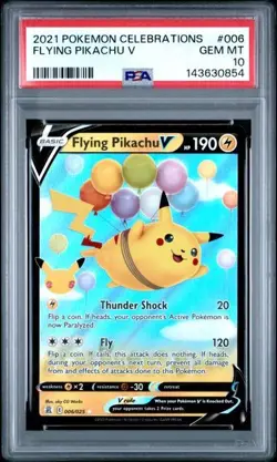 2021 POKEMON CELEBRATIONS #006 FLYING PIKACHU V PSA 10 Gem Mint - Image 1