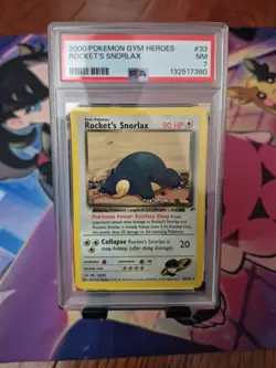 2000 Rocket's Snorlax Gym Heroes Pokemon TCG Vintage grade 7 NM #33 - Image 1