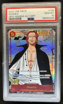 2022 One Piece Romance Dawn Shanks Manga Art SSP #OP01-120 PSA 10 - Image 1