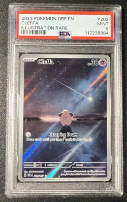 Cleffa 202/197 Illustration Rare 2023 Pokemon Obsidian Flames PSA 9 Mint - Image 1