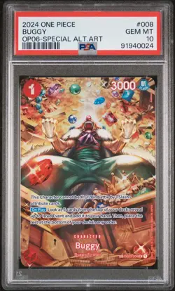 One Piece Buggy OP06-Special Alt Art Wings of Captain PSA 10 Gem Mint - Image 1