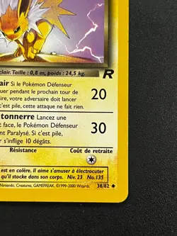 Voltali Obscur (Dark Jolteon) 38/82 - Team Rocket FRENCH Vintage Pokemon Card LP - Image 3