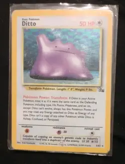 Pokemon Ditto Fossil Holo Rare English WotC Unlimited Card #3/62 - Image 1