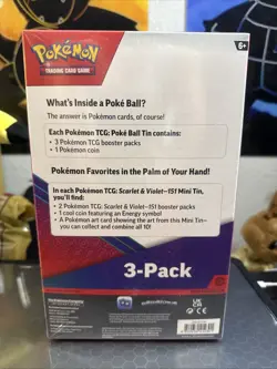 Pokemon Ultraball Tin 3-Pack Trading Card Game New Sealed 151 - Image 4