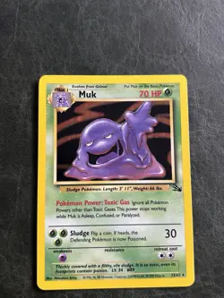 Muk 13/62 Fossil 70 HP Rare Stage 1 Regular Unlimited Pokemon TCG Card - Image 1