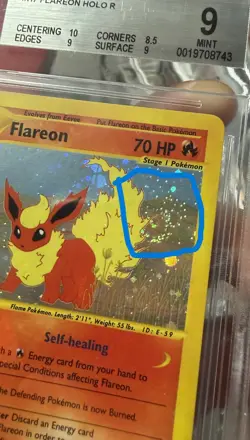 BGS MINT 9 Pokemon Trading Card Game Flareon H7/H32 Skyridge Holo Rare (Swirl) - Image 3