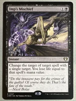 MTG / Imp's Mischief / CMM / #167 / Regular / Rare / NM - Image 1