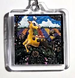 Pokemon Girafarig & Farigiraf Double-Sided Evolution Charm - Acrylic Keychain - Image 1