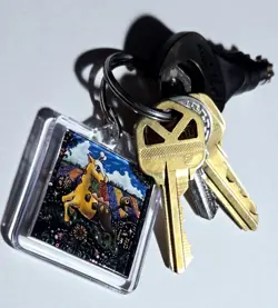 Pokemon Girafarig & Farigiraf Double-Sided Evolution Charm - Acrylic Keychain - Image 3