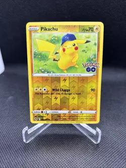 Pokemon Pikachu GO Trading Card Wild Charge #28 Holofoil 028/078 Reverse Holo - Image 1