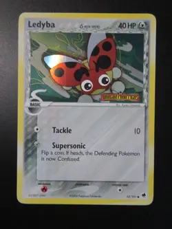 LEDYBA HOLO POKEMON CARD 53/101 EX DRAGON FRONTIERS FOIL ERROR STAMPED LP EX+ - Image 1