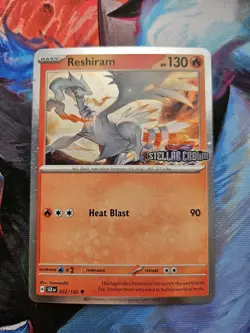 Pokemon TCG Reshiram 022/142 Cosmos Holo Stamped Stellar Crown - Image 1