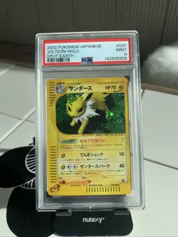 2002 Pokemon Japanese Jolteon Holo Split Earth PSA 9 w/ Swirl #037/088 - Image 1