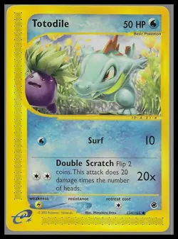 Totodile E-Reader Pokemon Card 134/165 Expedition - Image 1