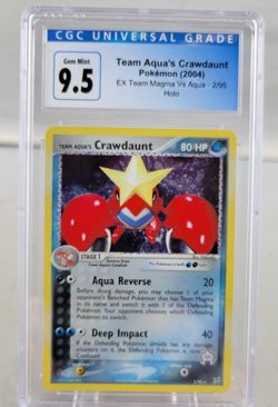 2004 Pokemon EX Team Magma Vs. Aqua Crawdaunt Holo Rare 2/95 CGC 9.5 - Image 1
