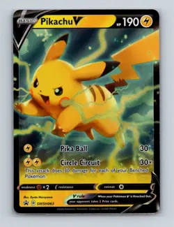 Pikachu V SWSH063 Pokemon Sword & Shield Black Star Promo Card NM+ - Image 1