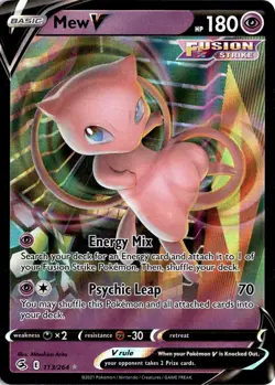 Pokemon TCG Mew V SWSH Fusion Strike 113/264 Ultra Rare Holo - Image 1