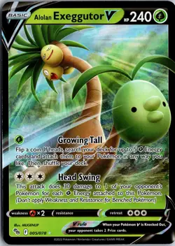 Alolan Exeggutor V Pokemon GO 005/078 Ultra Rare NM - Image 1