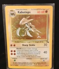 Pokemon TCG Kabutops Fossil Holo Rare Unlimited English 9/62 60 HP WotC 1999 - Image 1