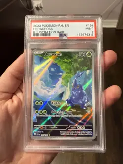 Heracross 194/193 Illustration Rare Pokemon Paldea Evolved PSA 9 - Image 1