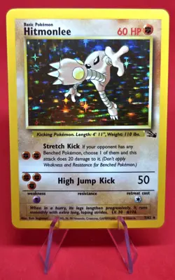 1999 Pokemon TCG Hitmonlee (7) Holo Rare Fossil 07/62 NM/LP - VINTAGE - Image 2