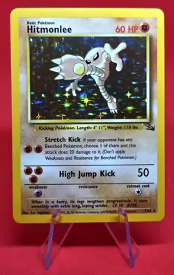 1999 Pokemon TCG Hitmonlee (7) Holo Rare Fossil 07/62 NM/LP - VINTAGE - Image 3