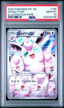 2025 Pokemon Phantasmal Flames Wigglytuff Illustration Rare #105/094 PSA 10 - Image 1
