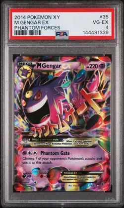 2014 POKEMON XY PHANTOM FORCES #35 M GENGAR EX PSA 4 - Image 1