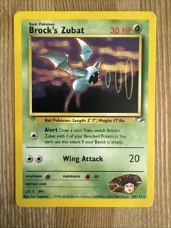 Brock's Zubat 24/132 Gym Heroes Unlimited WotC 2000 Pokemon MP - Image 1