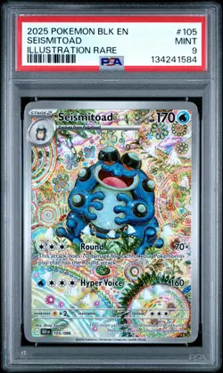 2025 POKEMON BLK EN-BLACK BOLT ILLUSTRATION RARE #105 SEISMITOAD PSA 9 - Image 1