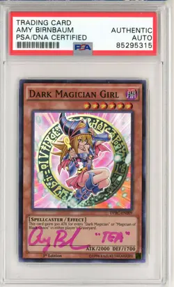 PSA Signed Amy Birnbaum Yu-Gi-Oh! Dark Magician Girl DPBC-EN009 1st Edition TEA - Image 1