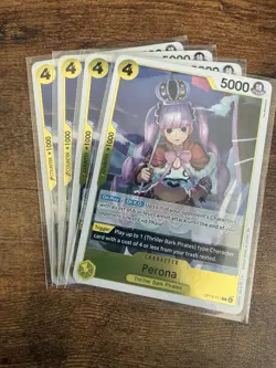 One Piece - Perona Foil OP14-111 Playset (x4) - The Azure Sea's Seven NM - Image 1