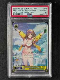 2024 Weiss Schwarz ANIS: SPARKLING SUMMER S117-002SP Foil & Signed JPN PSA 10 - Image 1