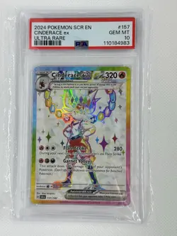 Pokemon TCG Cinderace EX Stellar Crown Holo Ultra Rare Card 157/142 PSA 10 - Image 1