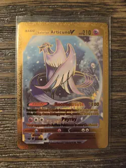Pokemon Articuno V GOLD Foil Fan Art Collector Card - 210 HP - 170/198 - Image 1