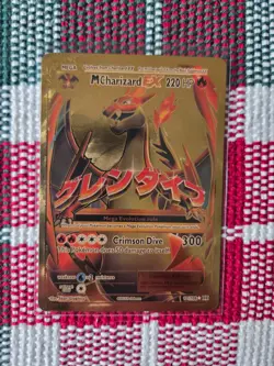 Pokemon M Charizard ex GOLD Foil Fan Art Collector Card - 220 HP - Image 1