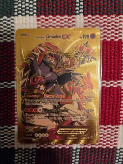 Pokemon Team Magma's Groudon EX GOLD Foil Fan Art Collector Card - 190 HP - Image 1