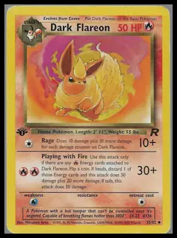 Dark Flareon 1st Edition Pokemon Card 35/82 Team Rocket - Image 1