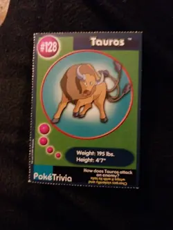 Vintage POKEMON Pokemon Burger King Promo TAUROS TRADING CARD #128 Nintendo Tcg - Image 1