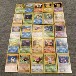 Vintage 1999 Pokemon Cards Lot 25 Base Jungle Fossil LP/NM No Duplicates WOTC #D - Image 1