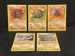 Pokemon TCG Geodude, Graveler & Golem 5x Card Lot - Image 1
