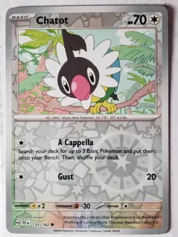 REVERSE HOLO Chatot 132/162 NM / M - Temporal Forces Pokemon Card - Image 1