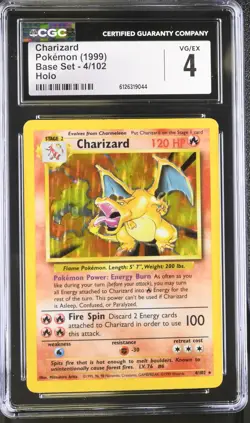 CGC 4 Charizard 1999 Base Set 4/102 Holo Pokemon Card - Image 1