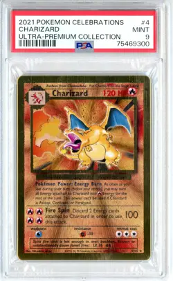 PSA MINT 9 Pokemon TCG Charizard (Celebrations Metal Card) 004/102 UPC Coll 2021 - Image 1