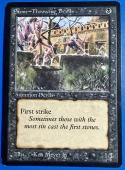 1 BANNED MTG Stone - Throwing D (Dark) | Arabian Nights | 1993 | NM - Image 1