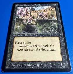 1 BANNED MTG Stone - Throwing D (Dark) | Arabian Nights | 1993 | NM - Image 5