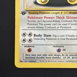 Snorlax 27/64 1st Edition Non-Holo - Pokemon 1999 Jungle - MP - Image 4